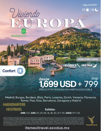 Segundo anuncio de viajes a Europa 2026